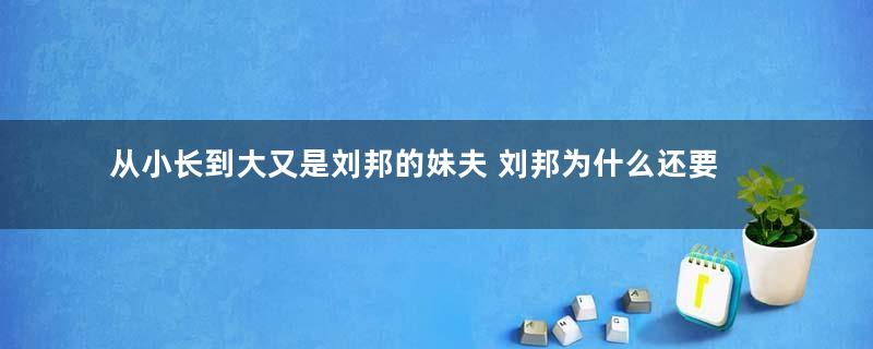 从小长到大又是刘邦的妹夫 刘邦为什么还要杀樊哙